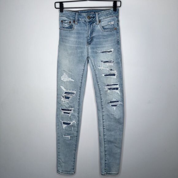 American Eagle Outfitters Denim - American Eagle Women’s Hi-Rise Jegging Distressed Size 0